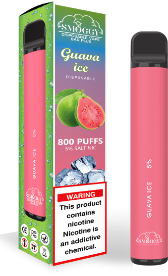 GUAVA ICE  smoggy disposable vape bar plus pen 5% nicotine 400 puffs
