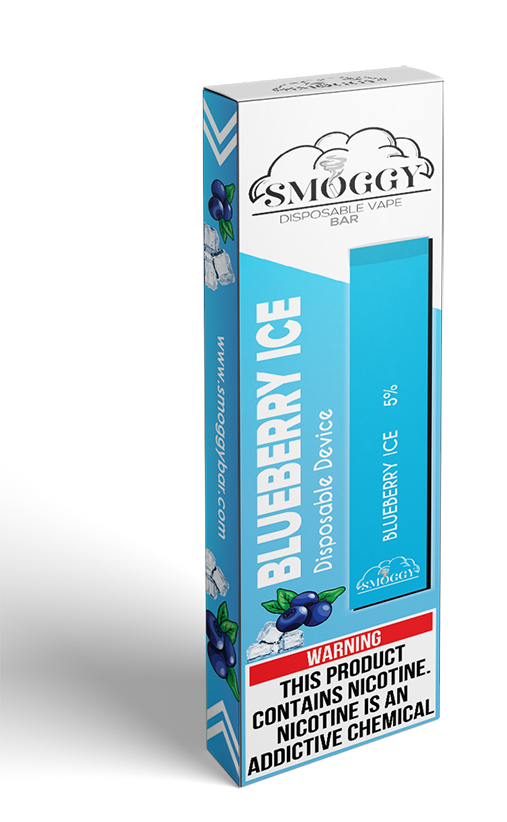 BLUEBERRY ICE smoggy disposable vape bar pen 5% nicotine 400 puffs